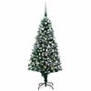 vidaXL Christmas Tree | Green and white | PVC, Steel, Plastic | 180 cm tall