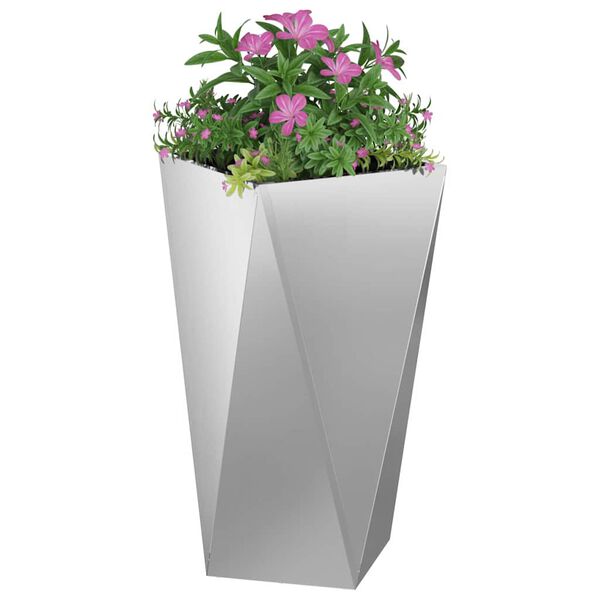 vidaXL Planter Silver 40 x 40 x 75 cm Galvanised Steel