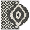 vidaXL Area Rug Natural and Black 200 x 290 cm PET