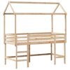 vidaXL Loft Bed with Ladder and Roof without Mattress 90x200 cm