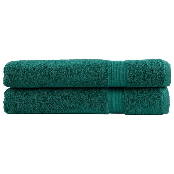 vidaXL Premium Sauna Towels SOLUND 2 pcs Green 80x200 cm 600 gsm