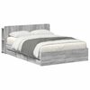 vidaXL Bed Frame with Storage and Headboard Grey Sonoma 150 x 200 cm
