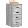 vidaXL Garage Storage Cabinet Grey Sonoma 40x51x85 cm Solid Wood Pine