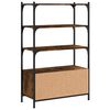 vidaXL Bookcase 3-Tier Smoked Oak 70x30x109.5 cm Engineered Wood