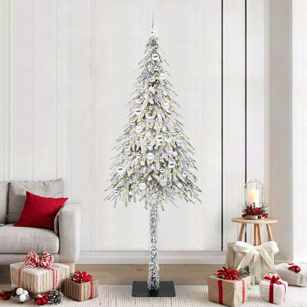 vidaXL Christmas Tree with 300 LEDs White 210 cm PE and Steel
