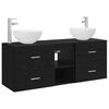 vidaXL Bathroom Cabinet Set 3 pcs Black Oak 49.5 x 35 x 63 cm