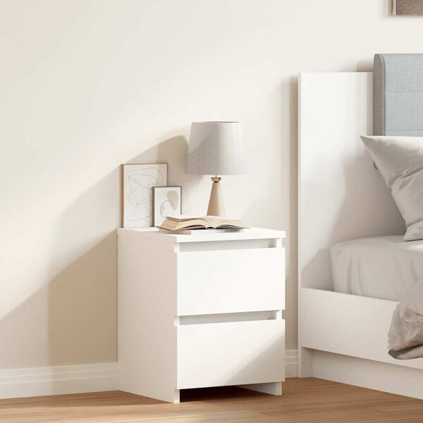 vidaXL Bedside Cabinet White 30x30x40 cm Engineered Wood