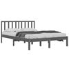 vidaXL Bed Frame without Mattress Grey Solid Wood Pine 200x200 cm