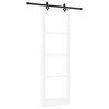vidaXL Sliding Door White 78 x 232 cm Solid Pine Wood and Glass