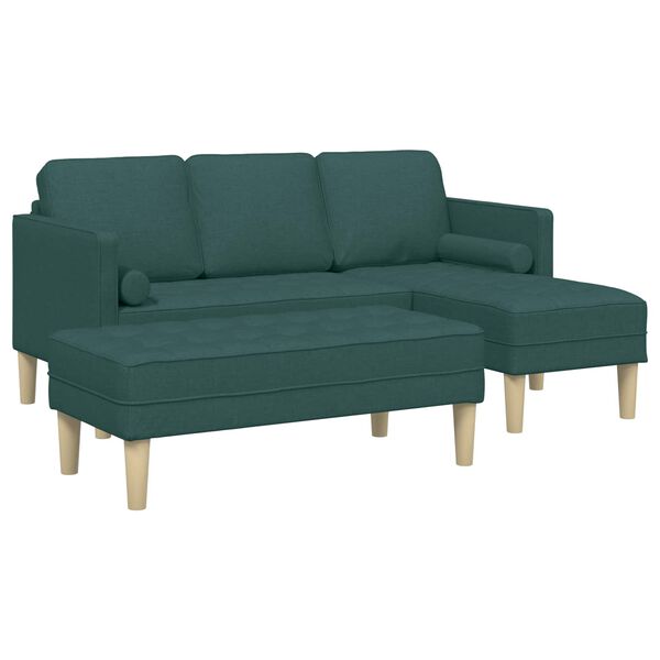 vidaXL Sofa Set 2 pcs Dark Green 173 x 131 x 67 cm Fabric