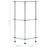 vidaXL 3-Tier Shelf Transparent 30x30x67 cm Tempered Glass