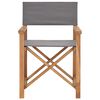 vidaXL Folding Director's Chairs 2 pcs Grey Solid Wood Teak