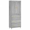 vidaXL Highboard Grey Sonoma 69.5x34x180 cm Engineered Wood