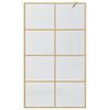 vidaXL Walk-in Shower Wall Gold 115 x 195 cm Tempered Glass
