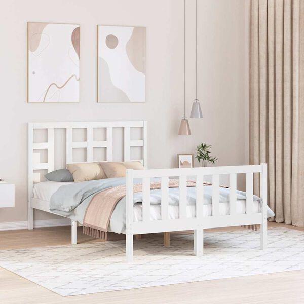 vidaXL Bed Frame without Mattress White 120x200 cm Solid Wood Pine