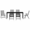 vidaXL Garden Dining Set 7 pcs Anthracite Powder-Coated Steel