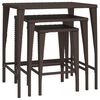 vidaXL Garden Nesting Tables 3 pcs Brown Poly Rattan