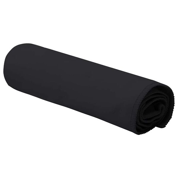 vidaXL Sports Towels 2 pcs Black 50 x 30 cm Polyester and polyamide