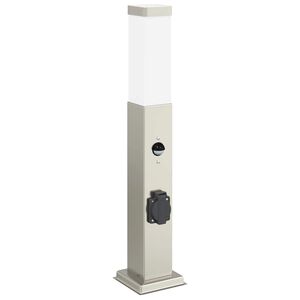 vidaXL Bollard Light with Sensor&Outlet 50 cm Stainless Steel IP44
