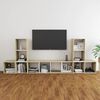 vidaXL 5 Piece TV Cabinet Set White and Sonoma Oak Engineered Wood