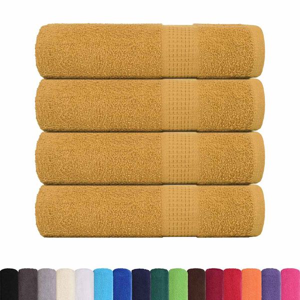 vidaXL Hand Towels "FROGN" 4 pcs Gold 50x100 cm 360 gsm
