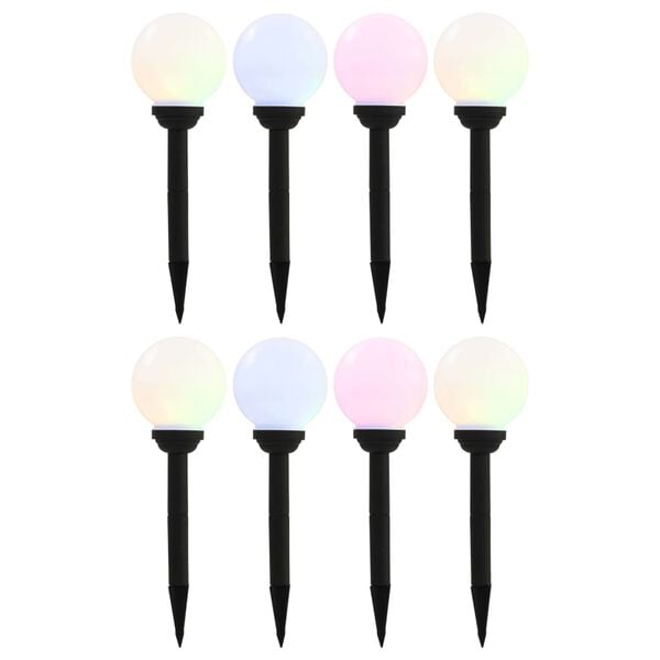 vidaXL Outdoor Solar Lamps 8 pcs LED Spherical 15 cm RGB