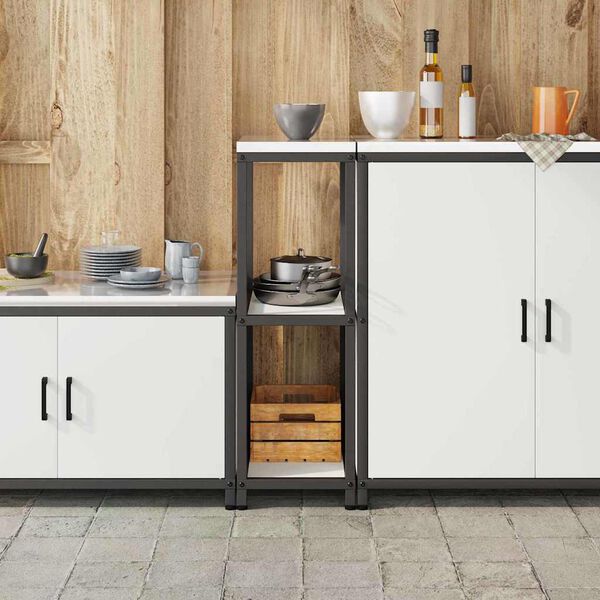 vidaXL Kitchen Storage with Shelf White 30 x 50 x 92 cm Steel
