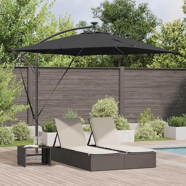 vidaXL Cantilever Banana Parasol Black 249 x 249 x 250 cm
