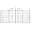 vidaXL Arched Gabion Baskets 12 pcs 200x30x80/100 cm Galvanised Iron
