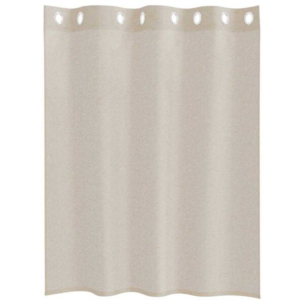 vidaXL Voile Curtain with Curtains 2 pcs Sand 140 x 140 cm Polyester
