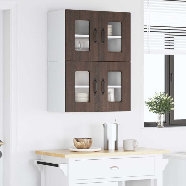 vidaXL Kitchen Cabinet Kalmar 2 pcs Brown Oak 60 x 31 x 40 cm