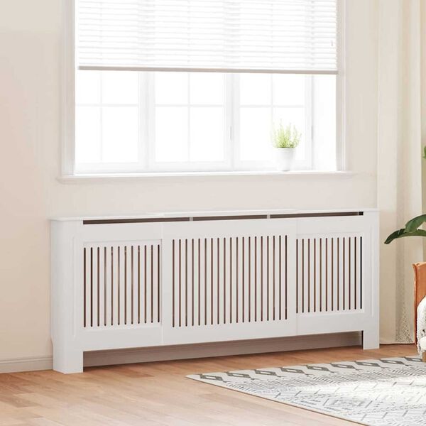 vidaXL Radiator Cover 2 pcs White 205 x 20.5 x 81.5cm Engineered Wood