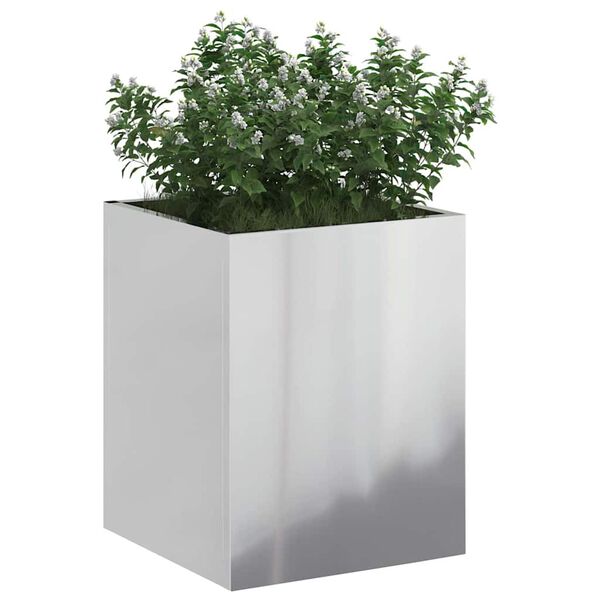 vidaXL Garden Planter Silver Galvanised steel