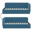 vidaXL Corner Bed Frame with Headboard Blue 90 x 200 cm Velvet