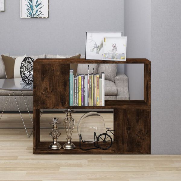 vidaXL Book Cabinet/Room Divider Smoked Oak 80x24x63 cm