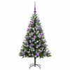 vidaXL Artificial Hinged Christmas Tree with Flocked Snow 120 cm