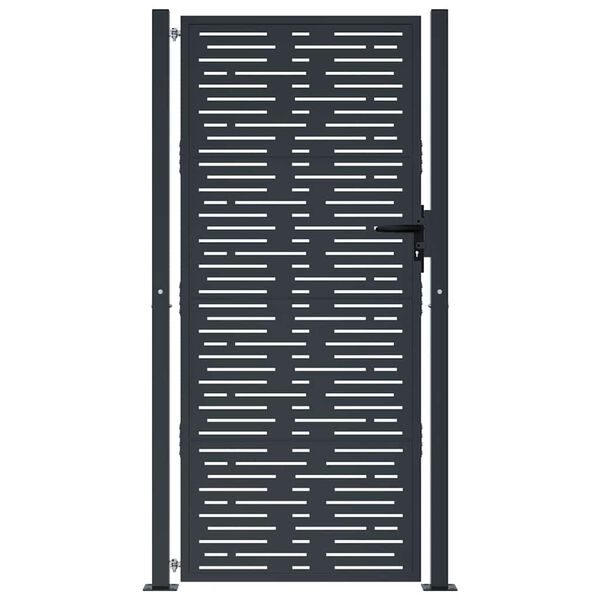 vidaXL Garden Gate Anthracite 100x200 cm Steel Square Design