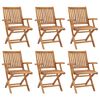 vidaXL Folding Chairs 6 pcs Solid Teak Wood