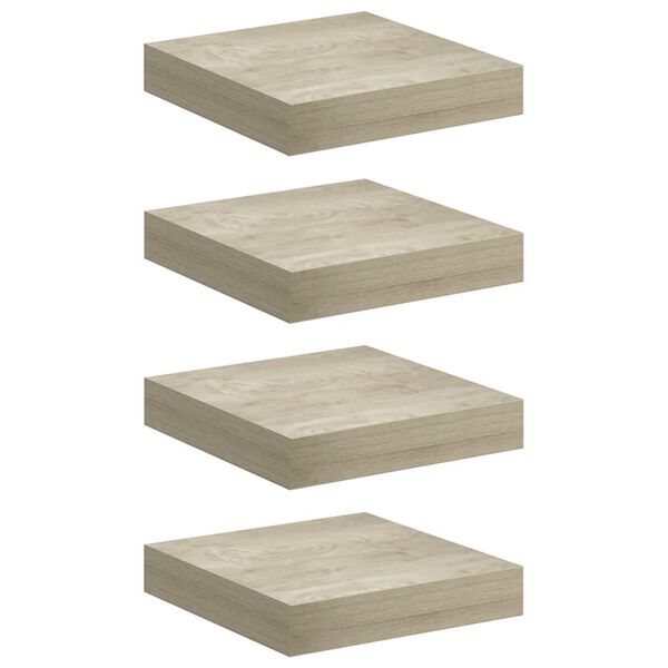 vidaXL Floating Wall Shelves 4 pcs Oak 23x23.5x3.8 cm MDF