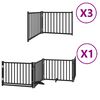 vidaXL Dog Gate with Door Foldable 10 Panels Black 800 cm Poplar Wood