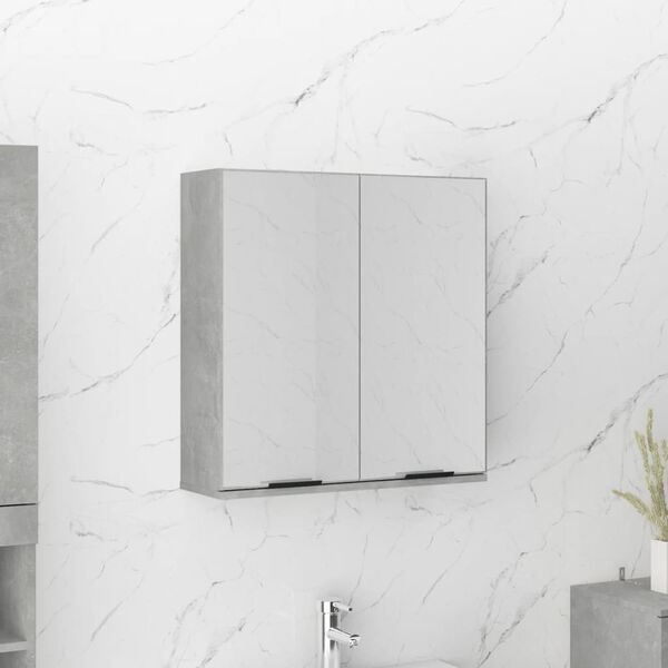 vidaXL Bathroom Mirror Cabinet Concrete Grey 64x20x67 cm