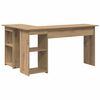 vidaXL Desk with Shelf Artisan Oak 142 x 102 x 73 cm Engineered Wood