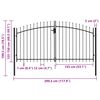 vidaXL Fence Gate Double Door with Spike Top Steel 299.5x199.5 cm Black