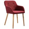 vidaXL Dining Chairs 2 pcs Wine Red Fabric and Solid Oak Wood