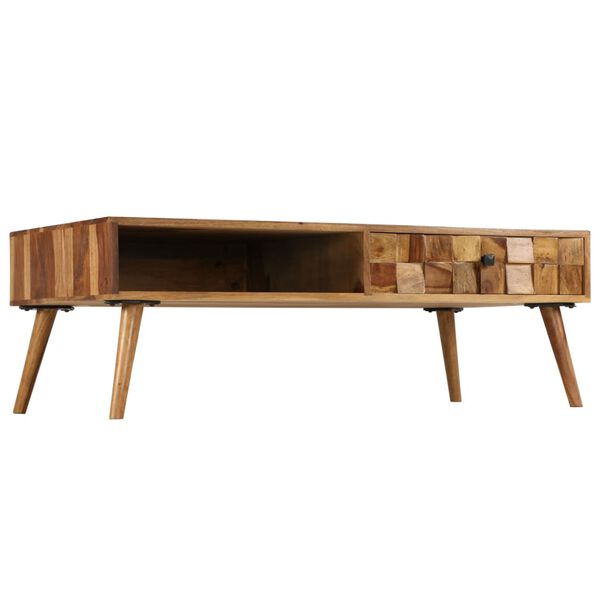 vidaXL Coffee Table Solid Acacia Wood with Honey Finish 110x50x37 cm