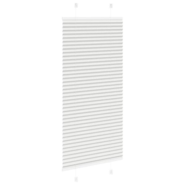 vidaXL Pleated Blind Light Grey 65x100 cm Fabric Width 64.4 cm Polyester