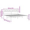 vidaXL Metal Bed Frame without Mattress with Headboard White 193x203cm
