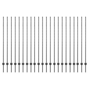 vidaXL Fence Posts Height Adjustable Manual 44 pcs Grey 200 cm Steel