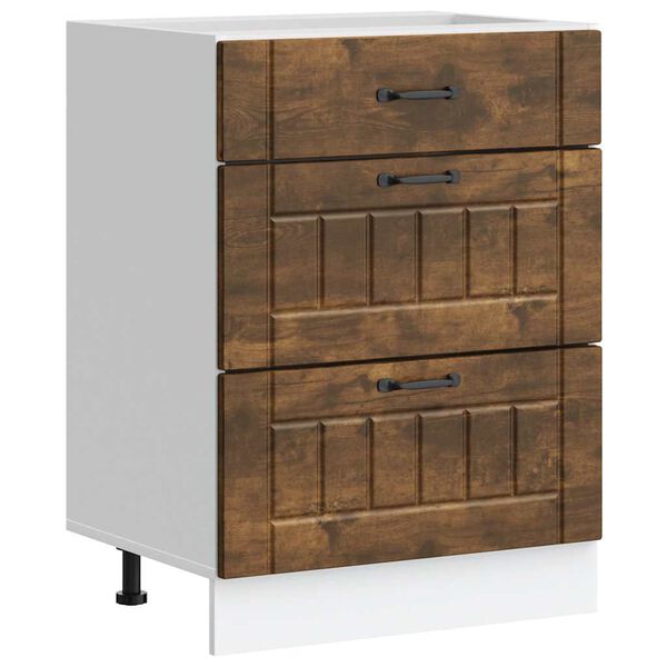 vidaXL Kitchen Base Cabinet Lucca Smoked Oak Engineered Wood
