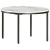 vidaXL Coffee Table White and Black &Oslash;65 cm Real Solid Marble